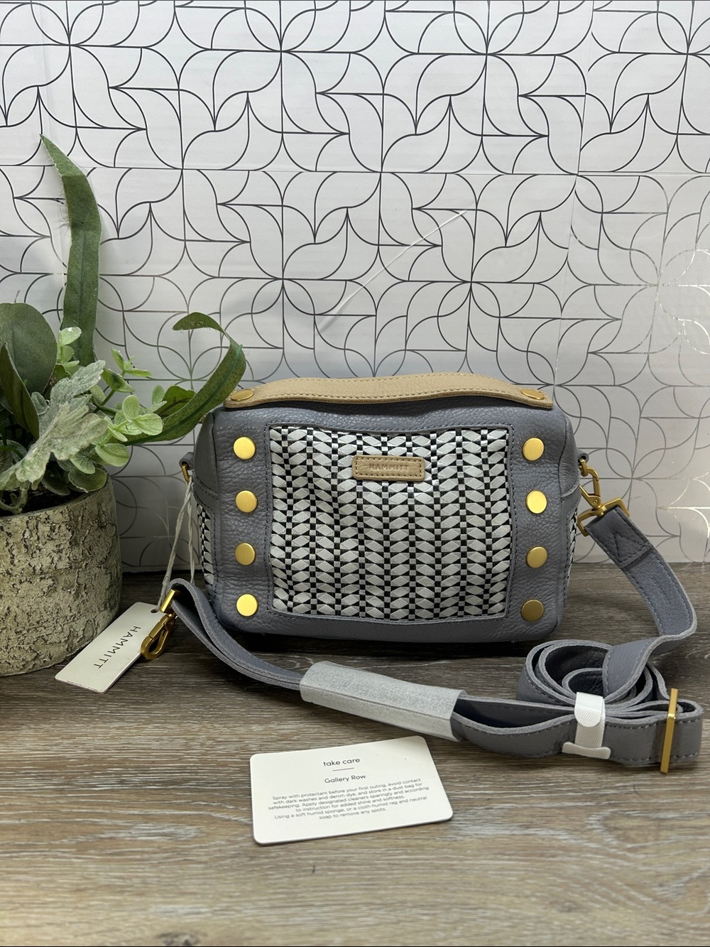 3410 NWT Hammitt Crossbody Bag with Red Interior and Tan Trim 613410